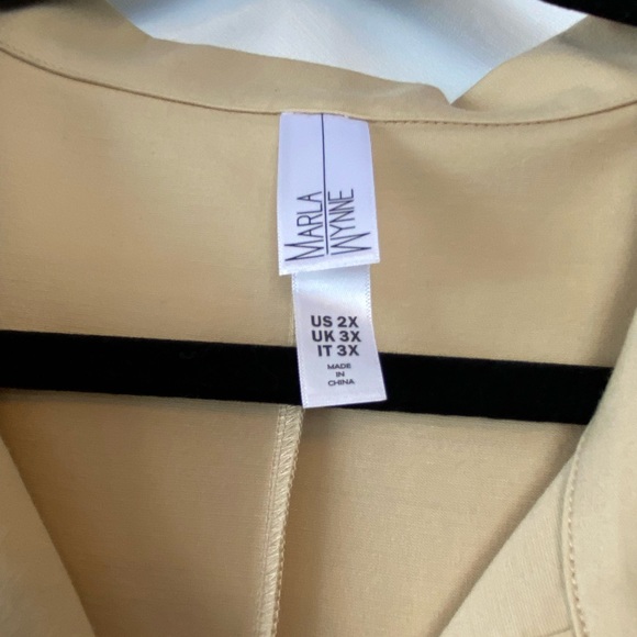 MarlaWynne Women's Almond Shirt Jacket 2X 3/4 Kimono Sleeve Minimalist Neutral - Picture 9 of 16